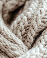 Knitted Wool Texture Background in Cozy Neutral Tones for Lifestyle Projects