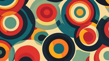 Abstract Retro Concentric Circles Design Artwork