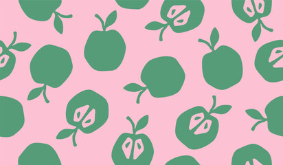 Cute apple fruits pattern background vector design