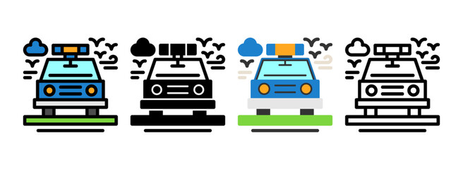 Set of Police car Icon © Encoder X Solutions