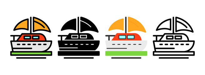 Set of Sailboat Icon © Encoder X Solutions