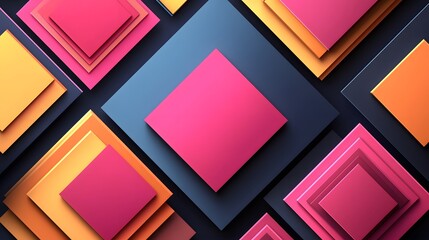 Isometric background featuring abstract geometric shapes in 3d cubes design with vibrant colors and modern aesthetics
