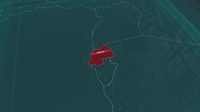 Zoom in to the map of Rwanda, with text and textless