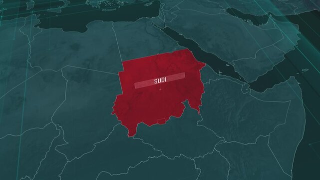 Zoom in to the map of Sudan, with text and textless