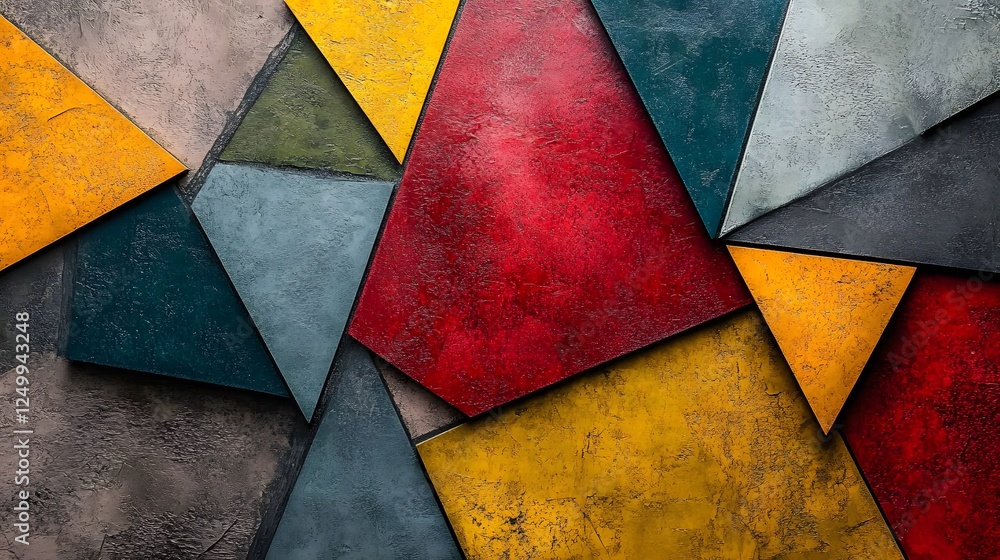 Poster geometric abstraction a bold composition of colore in vibrant hues and shapes creating a stunning vi
