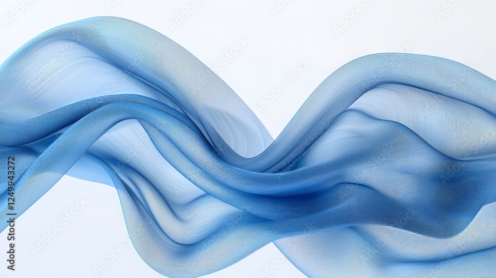 Aufkleber layers of translucent blue cloth undulate softly, creating a mesmerizing ribbon effect. the flowing 