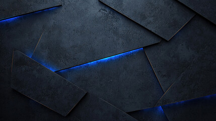 Dark grey black abstract background with blue glowing lines design for social media post, business, advertising event. Modern technology innovation concept background.
