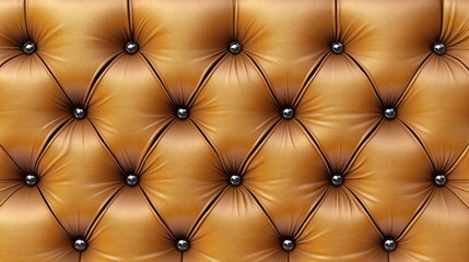 Naklejka premium Elegant Diamond Pattern: Close-Up of Luxurious Golden Leather Upholstery