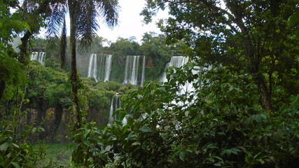 Breathtaking Panorama of Iguazu Falls at Sunrise