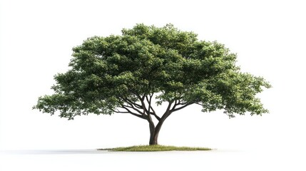 Obraz premium Lush green tree isolated on white background, nature, environment