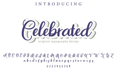 Celebrated Font Stylish brush painted an uppercase vector letters, alphabet, typeface