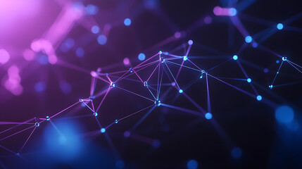 Vivid depiction of a neural network illustrating interconnected nodes and data pathways