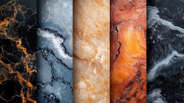 A collection of different marble patterns and textures