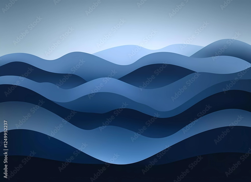 Poster abstract blue gradient background with a blur effect and copy space for text. dark color wallpaper d