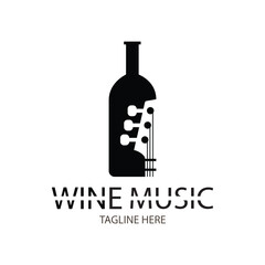 wine music logo design vector