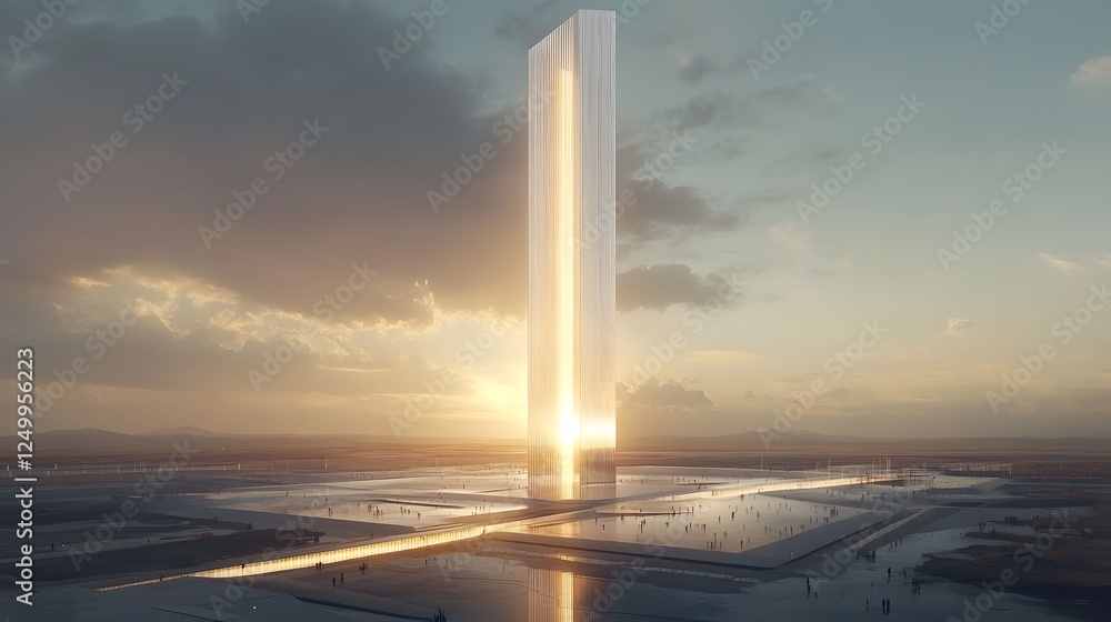 Aufkleber bim modeling of a skyscraper project in daylight with a tall tower against a blue sky background and