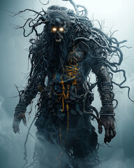 Mythical Folklore Monster in a Haunted Misty Realm