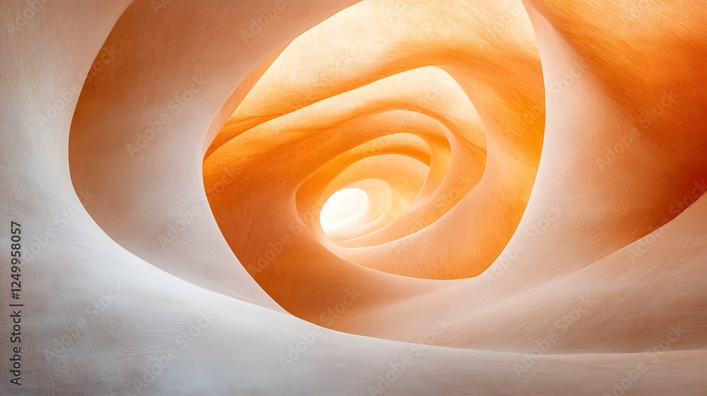 Aufkleber artistic simplicity expressed through abstract sha spirally orange and white structure in contempora