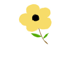 Colorful hand drawn flower