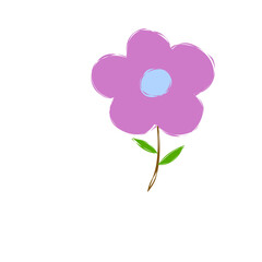 Colorful hand drawn flower