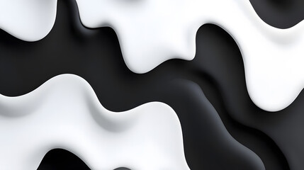 Colorful abstract landscape featuring black and white flowing shapes that evoke nature's harmony