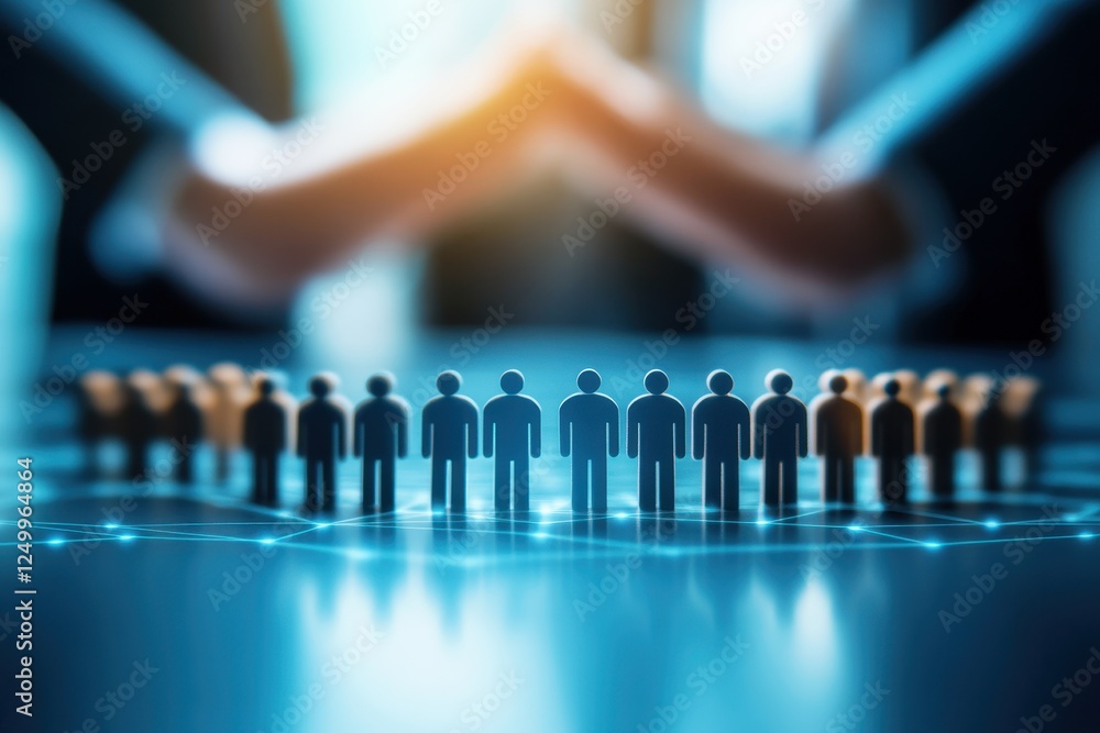 Aufkleber concepts of teamwork and collaboration represented through silhouettes of diverse individuals connec