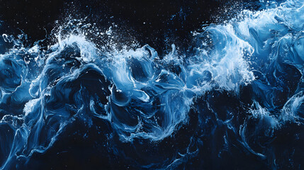 Vivid ocean waves crashing with powerful energy under a bright sky