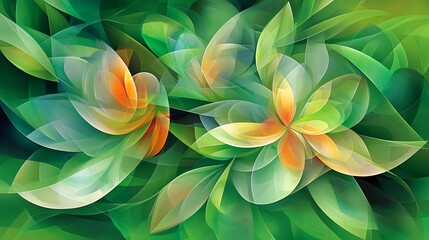 Fototapeta premium Abstract floral green garden art