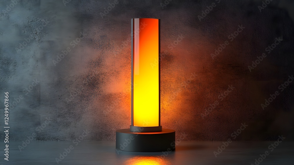 Poster 3d product modeling sleek product on a pedestal showcasing a contemporary lamp design with elegant l