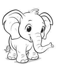 Fototapeta premium Adorable Elephant Coloring Page for Kids Creativity
