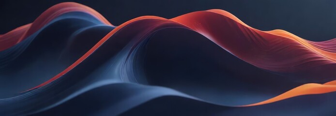 Fototapeta premium curved wave and abstract shape on navy blue background, oceanic curves, curved line, curved wave
