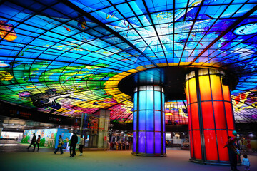 Kaohsiung, Taiwan, Republic of China, 01 25 2024: The landscape of Kaosiung formosa boulevard metro subway station