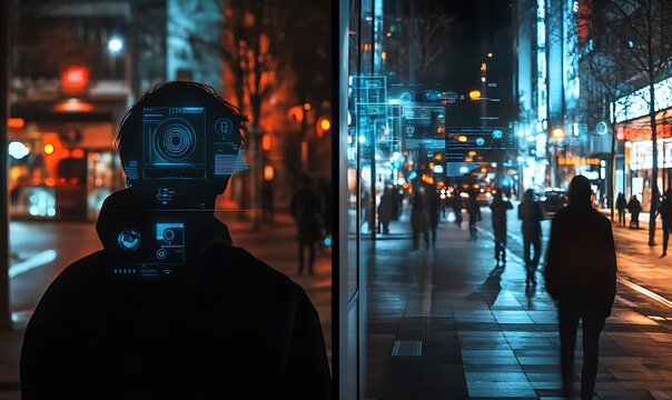 Augmented reality vision in a bustling urban nighttime environment