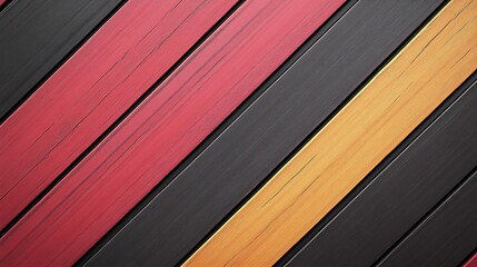 Obraz premium Diagonal Wooden Planks In Red Black And Gold