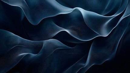 Obraz premium Futuristic abstract representation of flowing neural networks in deep blue tones