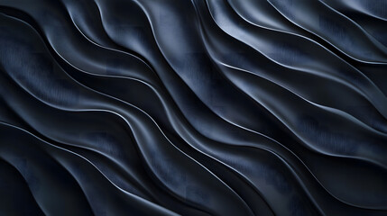 Fototapeta premium Close up of dark blue textured metallic surface showcasing intricate wave patterns