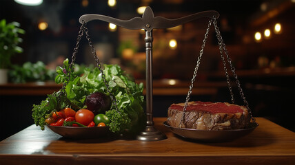 野菜 vs. 肉の天秤が語る食事バランスの楽しいジレンマ