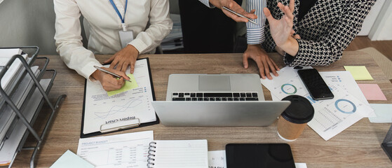 Business team collaboration office meeting notes professional environment top-down view strategic planning