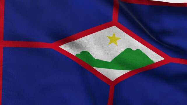 High detailed flag of St. Eustatius. National St. Eustatius flag. South America. 3D Render.