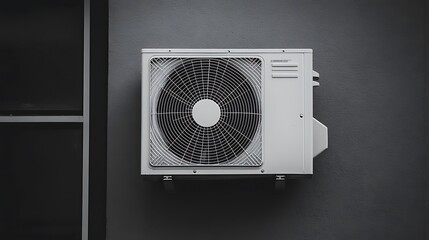 Fototapeta premium Modern Air Conditioning Unit on a Gray Wall