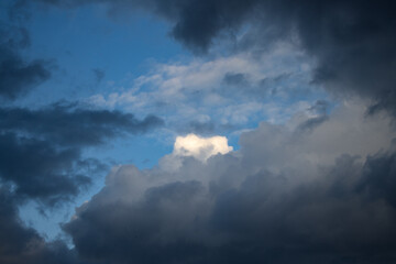 storm clouds in a blue sky