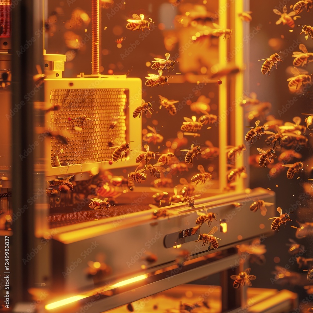 Poster observing bee activity: robotic monitoring system in beehive captures behavior insights