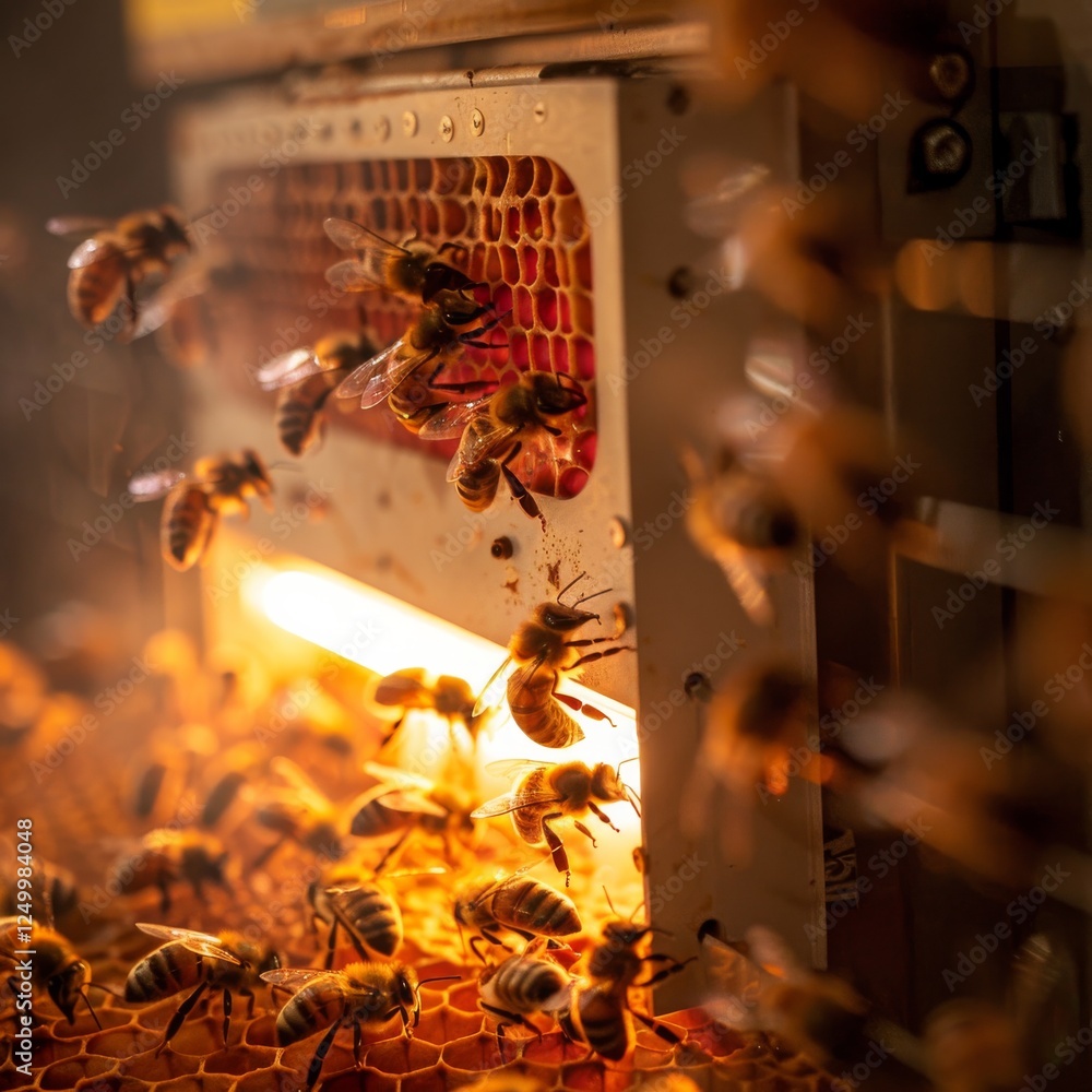 Poster innovative beehive with robotic temperature control technology for efficient beekeeping operations