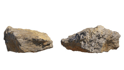 rock jagged isolated on transparant background. 3d rendering