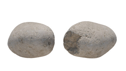 rock riverstone isolated on transparant background. 3d rendering