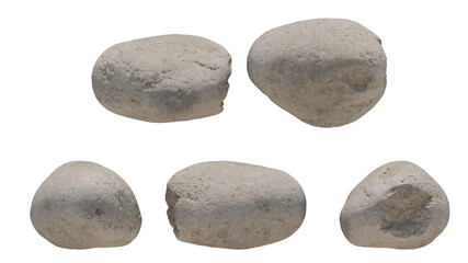 rock riverstone isolated on transparant background. 3d rendering
