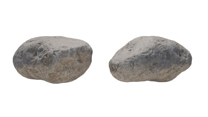 rock riverstone isolated on transparant background. 3d rendering
