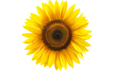 Obraz premium Sunflower Close-Up: A vibrant yellow sunflower in full bloom fills the frame, its petals radiating outwards from a central dark brown disk, capturing the essence of summer's warmth and optimism.