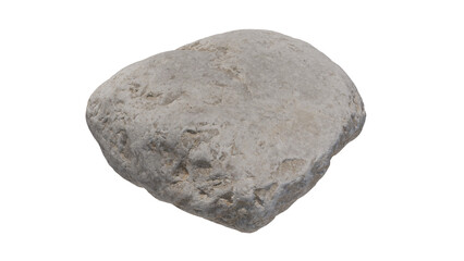 rock riverstone isolated on transparant background. 3d illustration