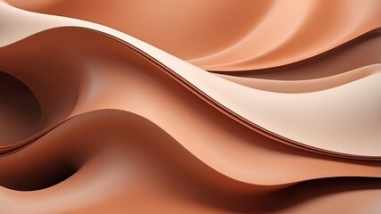 Fototapeta premium Elegant Fluid Abstract Background with Soft Brown and Beige Waves
